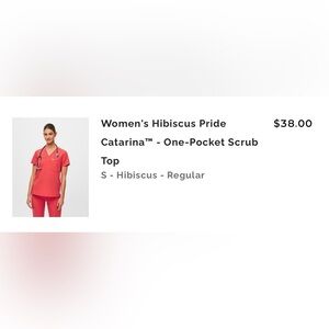 Figs Catarina One-Pocket Scrub Top- Hibiscus